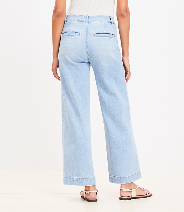 Tall Palmer Wide Leg Crop Jeans in Light Vintage Indigo Wash