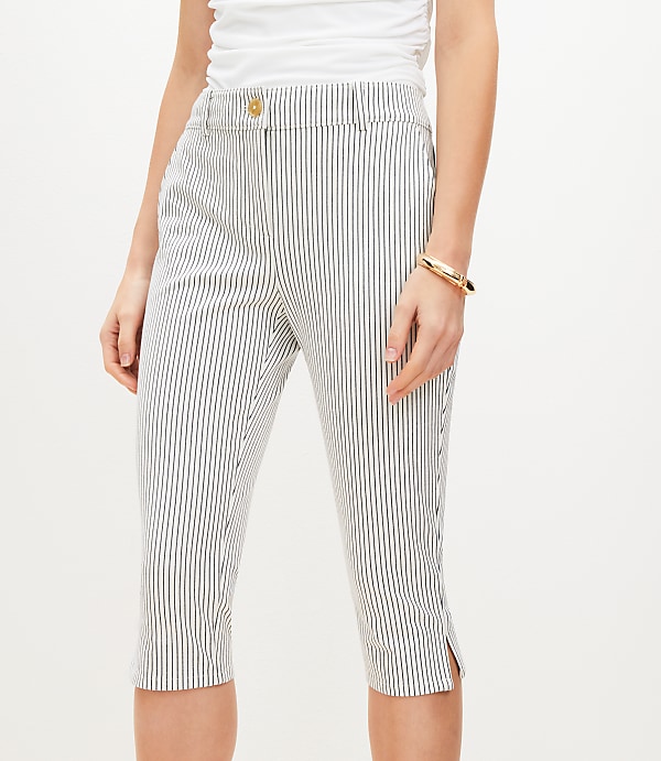 Capri Pants in Striped Bi-Stretch