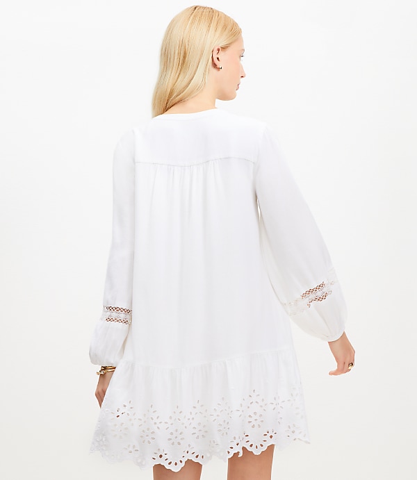Eyelet Flounce Mini Dress