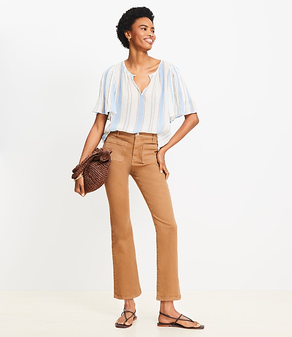 Patch Pocket Kick Crop Jeans