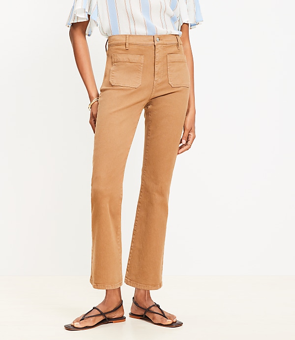 Patch Pocket Kick Crop Jeans