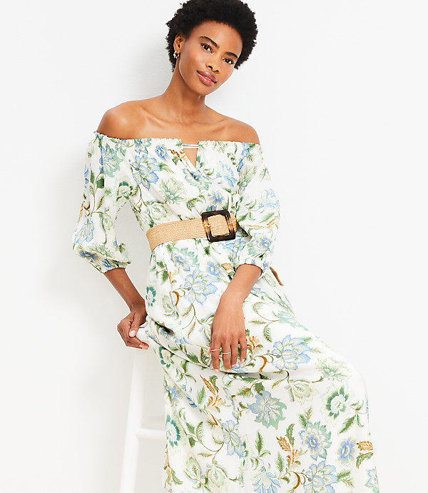 Floral Off The Shoulder Maxi Dress