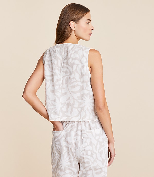 Lou & Grey Jungle Linen Cotton Tie Vest