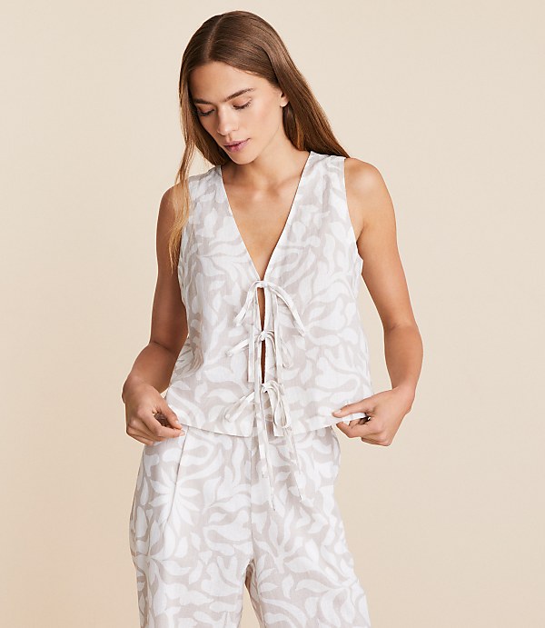 Lou & Grey Jungle Linen Cotton Tie Vest