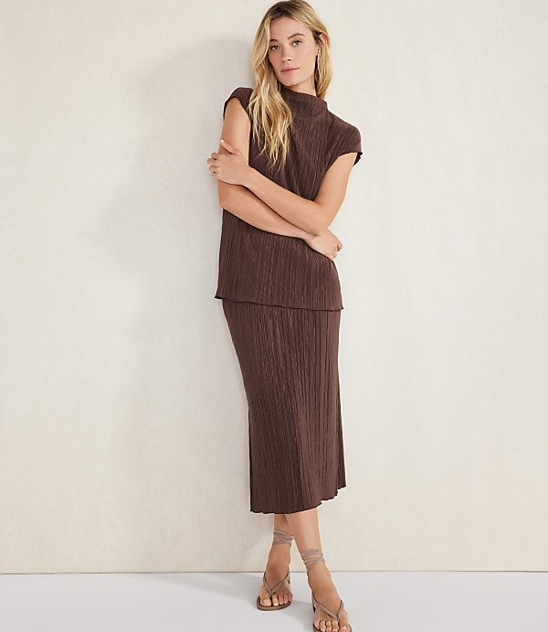 Haven Well Within Ribbed Plisse Midi Skirt