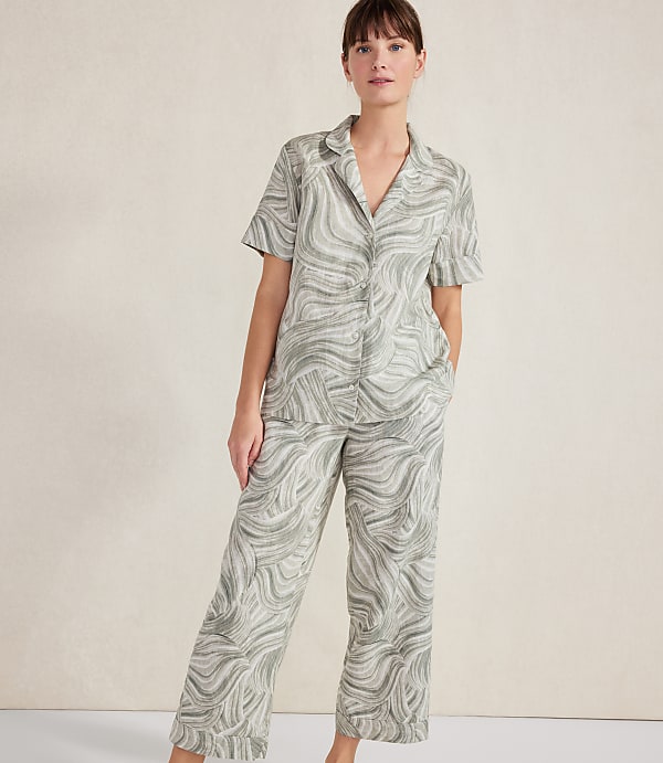 Haven Well Within Organic Cotton Linen Watercolor Pajama Pants