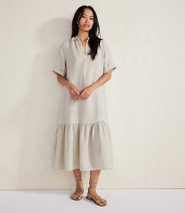 Haven Well Within Linen Tiered Midi Dress