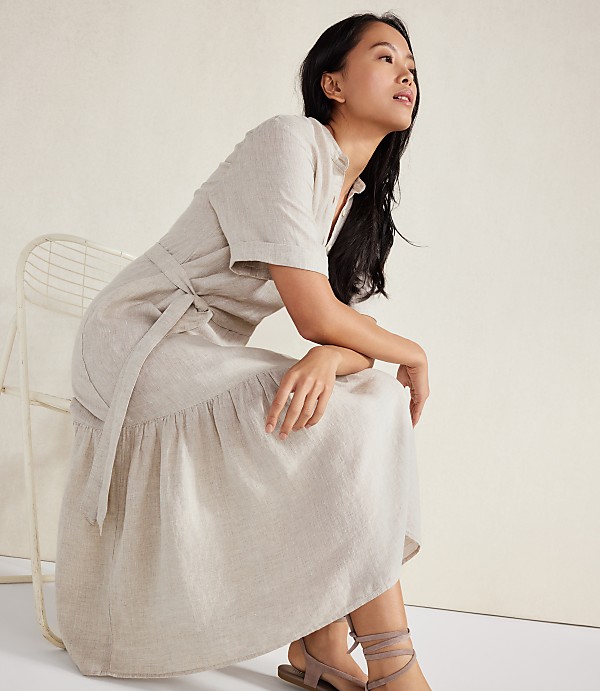 Haven Well Within Linen Tiered Midi Dress