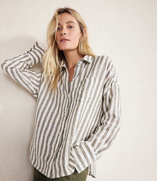 Haven Well Within Linen Striped Boxy Shirt