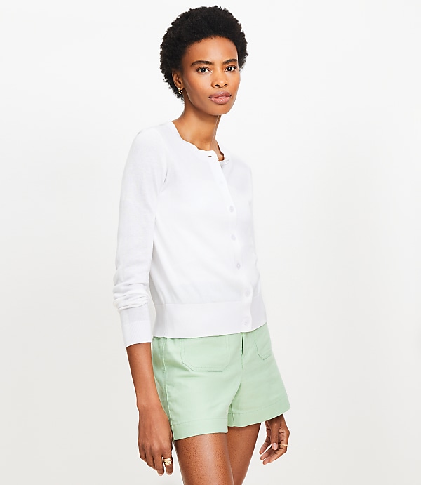 Petite Modern Crew Neck Cardigan