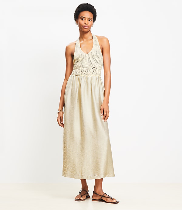Crochet Halter Midi Dress