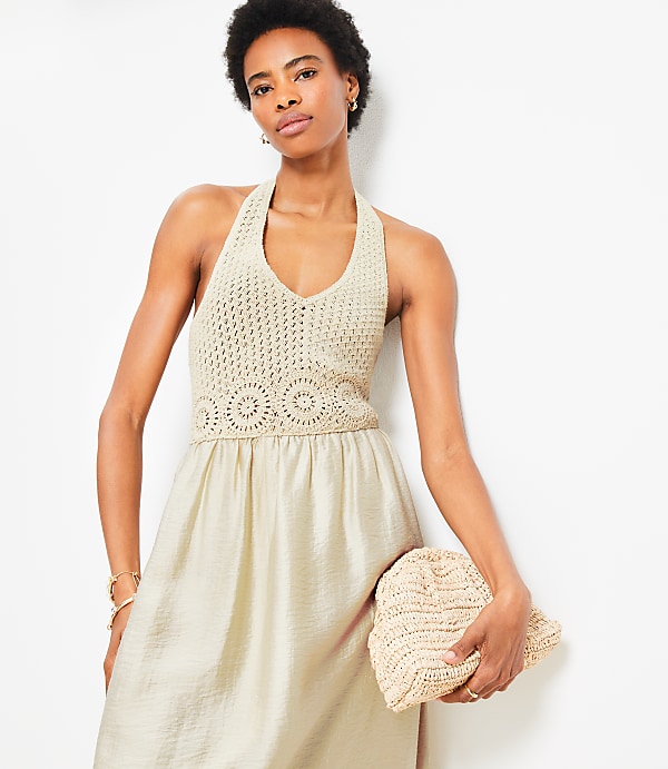 Crochet Halter Midi Dress