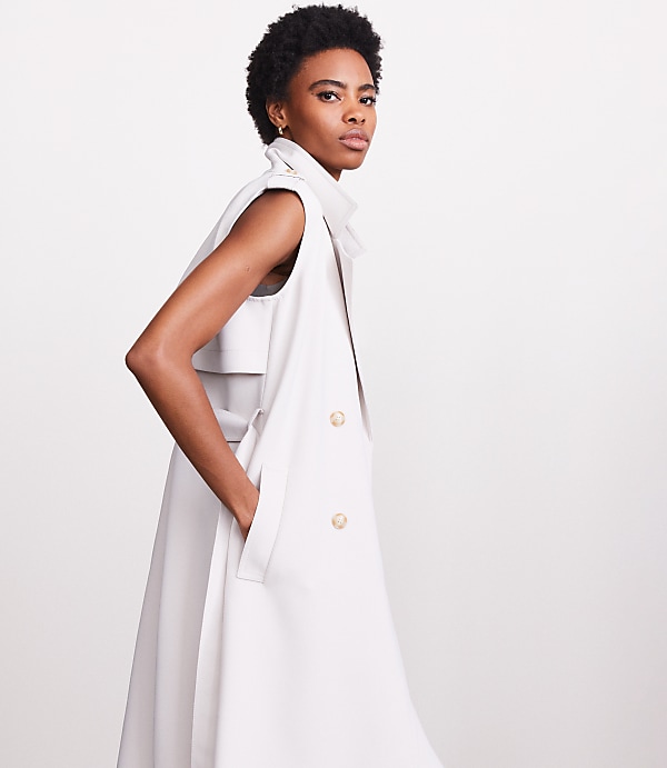 LOFT Versa Crepe Drape Trench Vest