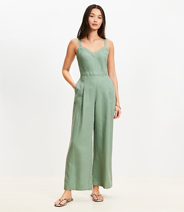 Linen Cotton Strappy Jumpsuit