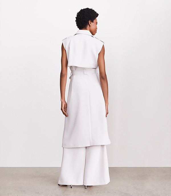 LOFT Versa Crepe Drape Trench Vest