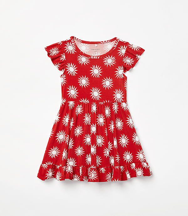 Posh Peanut X LOFT Sunny Cap Sleeve Ruffled Twirl Dress