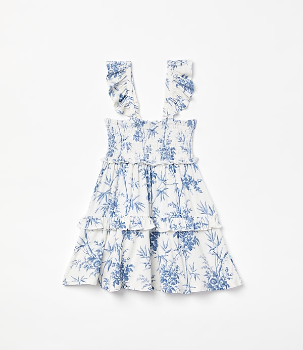 Posh Peanut X LOFT Palm Smocked Babydoll Dress