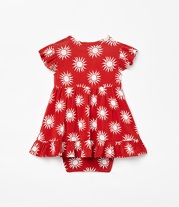 Posh Peanut X LOFT Sunny Cap Sleeve Ruffled Twirl Bodysuit Dress