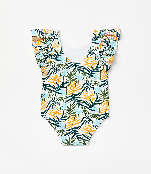 Posh Peanut X LOFT Sunset One Piece Ruffled Flutter Sleeve Swimsuit