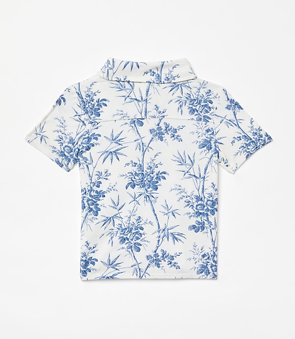 Posh Peanut X LOFT Palm Short Sleeve Collared Henley Top