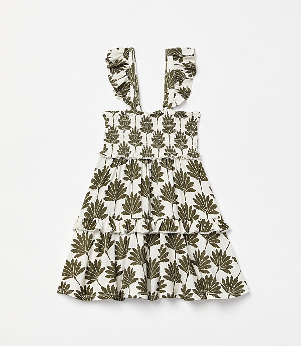 Posh Peanut X LOFT Palm Smocked Babydoll Dress