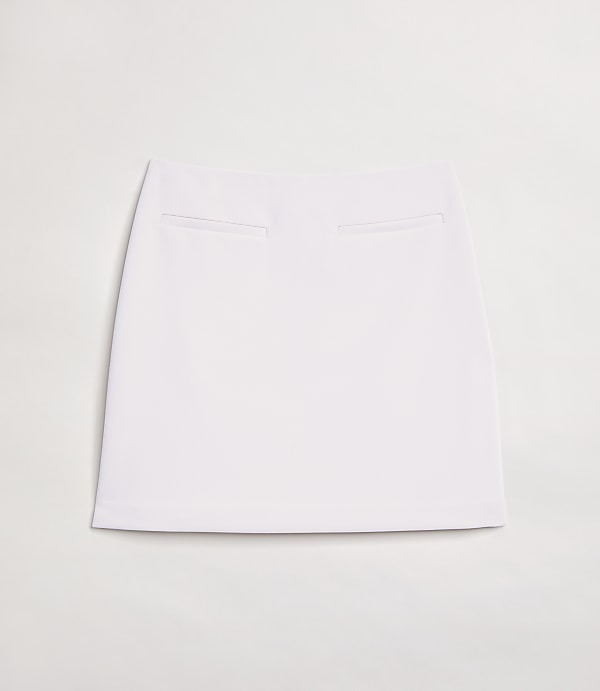 Petite LOFT Versa Crepe Drape Welt Pocket Mini Skirt