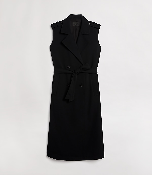 Petite LOFT Versa Crepe Drape Trench Vest