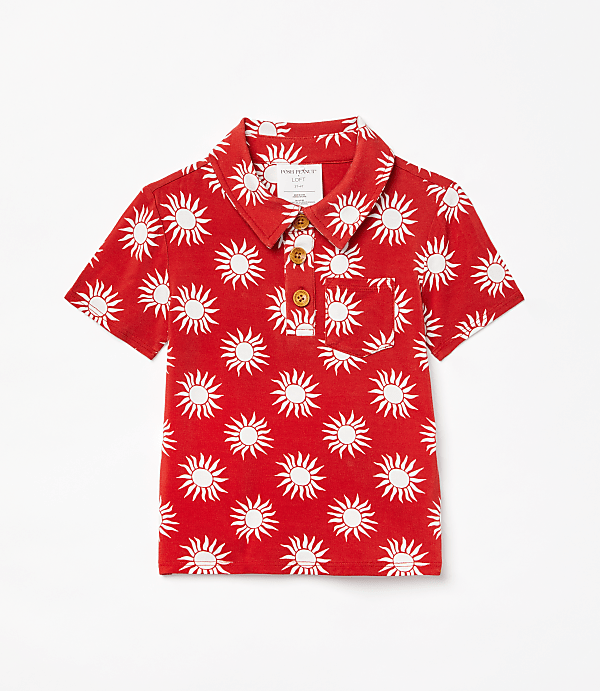 Posh Peanut X LOFT Sunny Short Sleeve Collared Henley Top