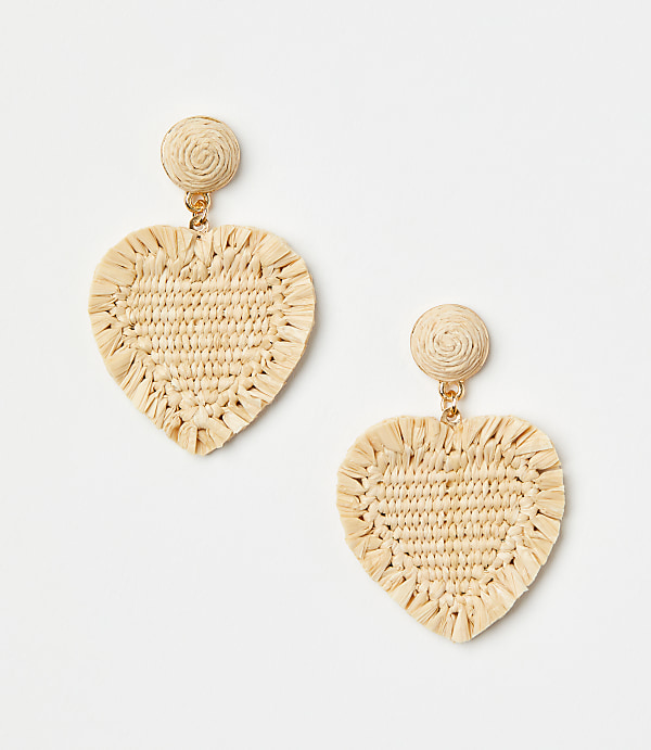 Raffia Heart Earrings