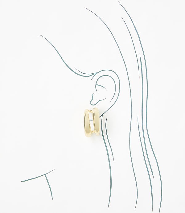 Tubular Double Hoop Earrings