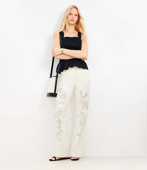Mid Rise Relaxed Straight Jeans in Ecru