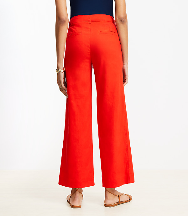 Palmer Wide Leg Crop Pants in Linen Blend