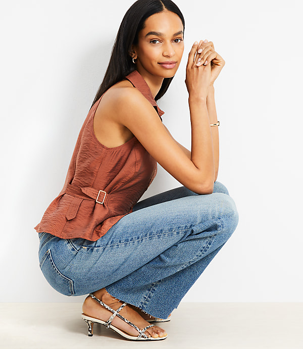 Petite Belted Cutaway Vest Top