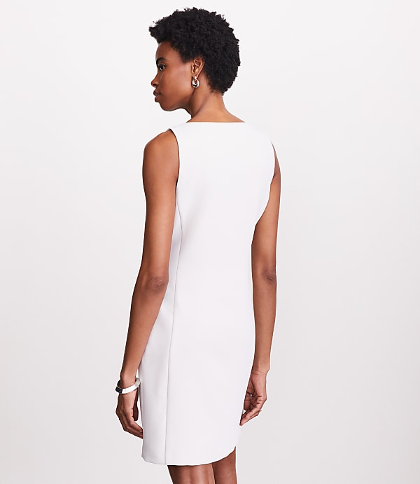 Petite LOFT Versa Crepe Drape Asymmetrical Vest Mini Dress