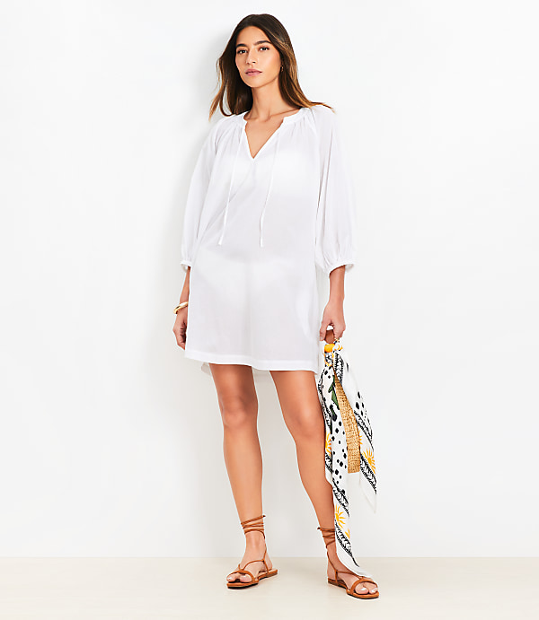LOFT Beach Tie Neck Pocket Swimsuit Coverup