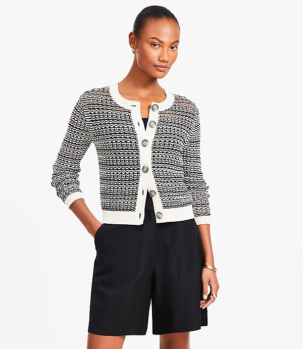Two Tone Open Stitch Cardigan