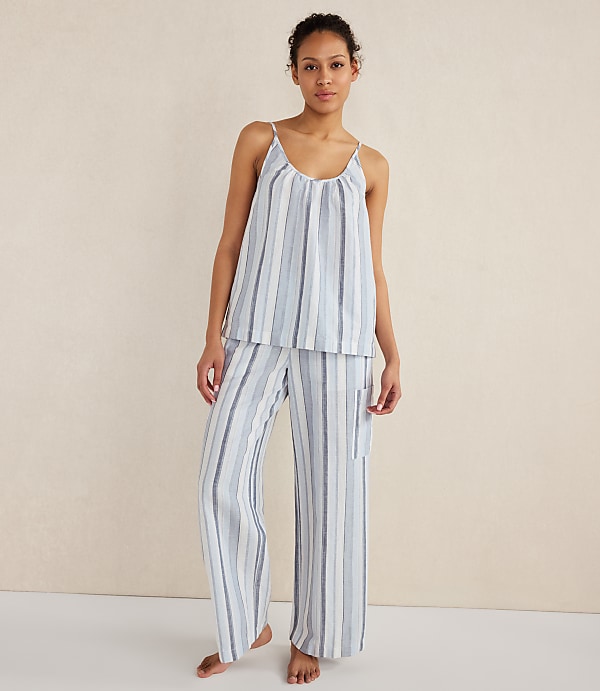 Haven Well Within Organic Cotton Linen Coastal Stripe Sleep Cami
