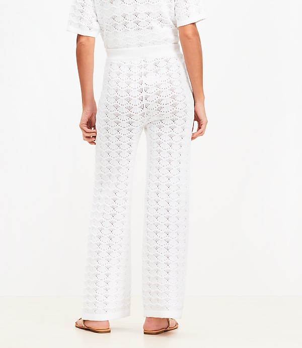 LOFT Beach Pointelle Wide Leg Pants