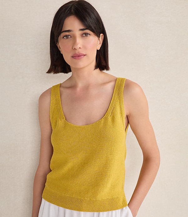 Haven Well Within Organic Cotton Linen Scoop Neck Tank