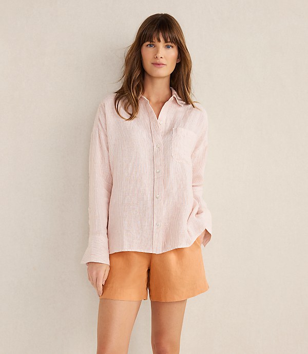 Haven Well Within Linen Striped Boxy Shirt