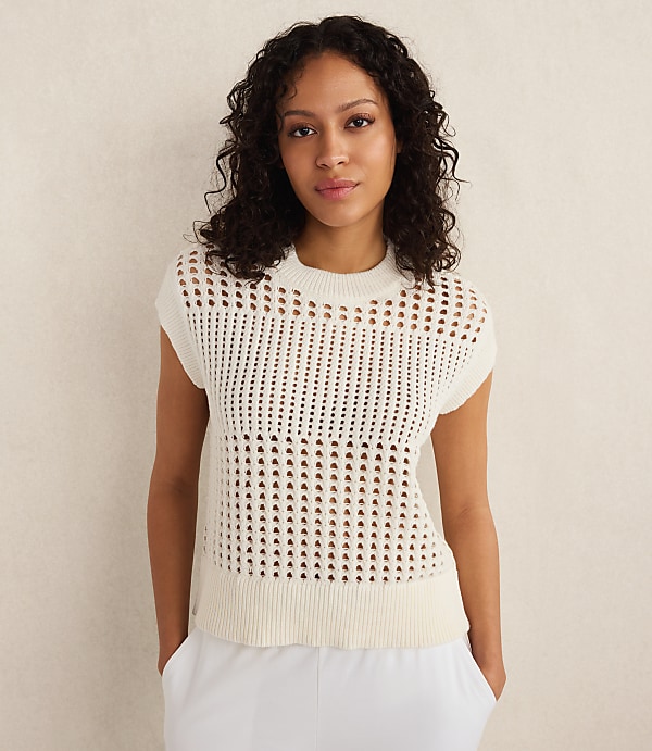 Haven Well Within Organic Cotton Open Stitch Short Sleeve Sweater