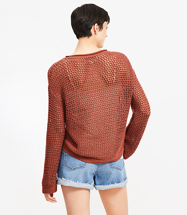 Mesh Wide Sleeve Boatneck Sweater