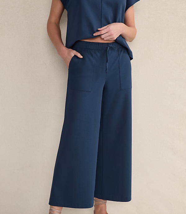 Haven Well Within Organic Cotton Interlock Wide Leg Pants