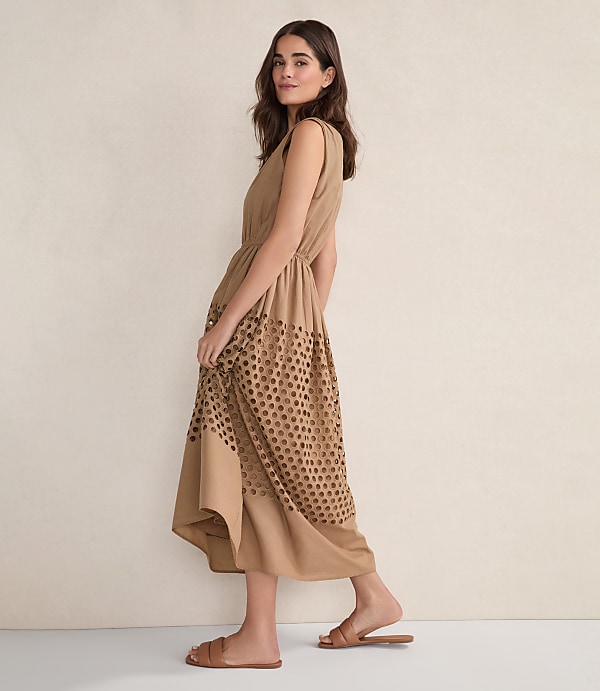 Haven Well Within Organic Cotton Honeycomb Eyelet Midi Dress