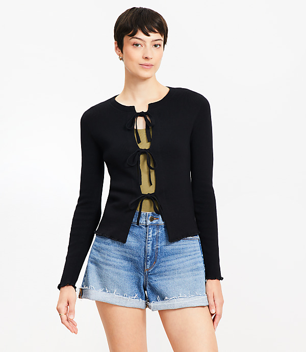 Ribbed Tie Cardigan