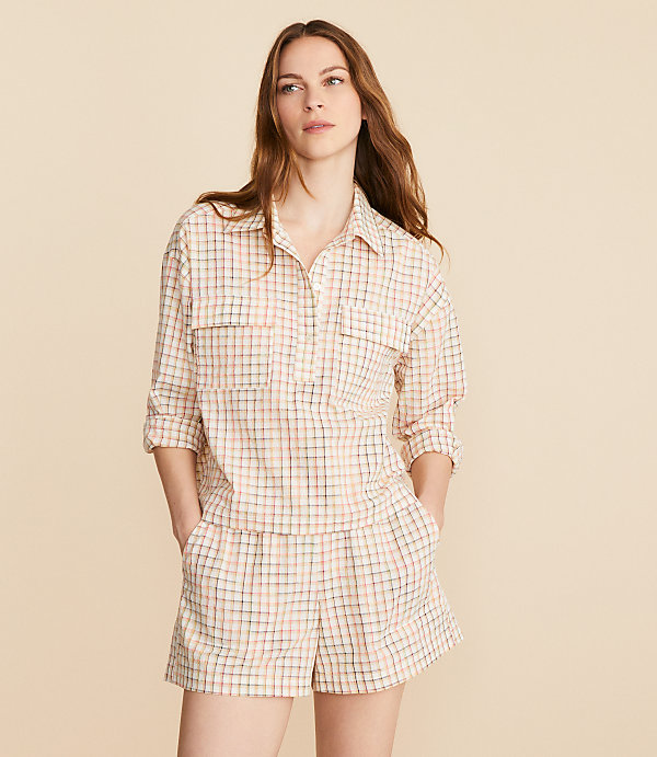 Lou & Grey Plaid Popover Pocket Shirt