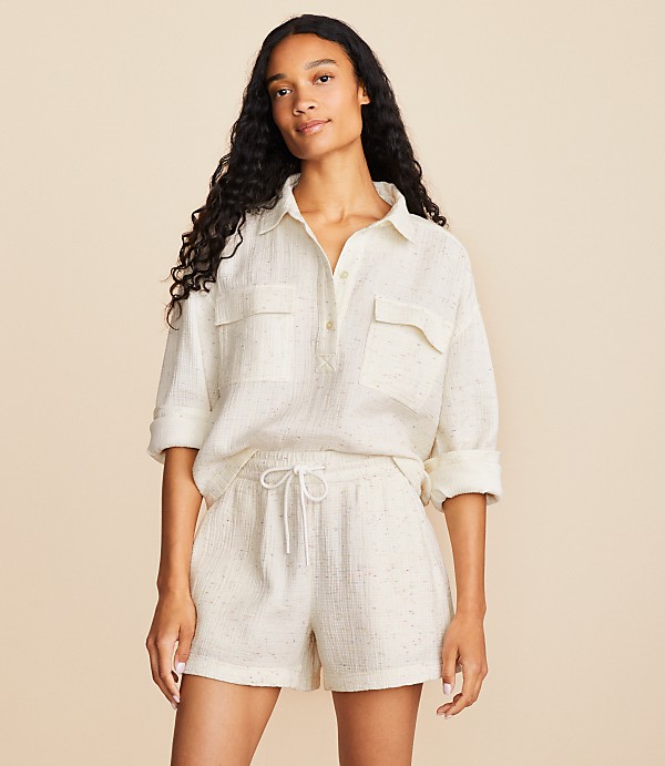 Lou & Grey Flecked Triple Cloth Pocket Shirt