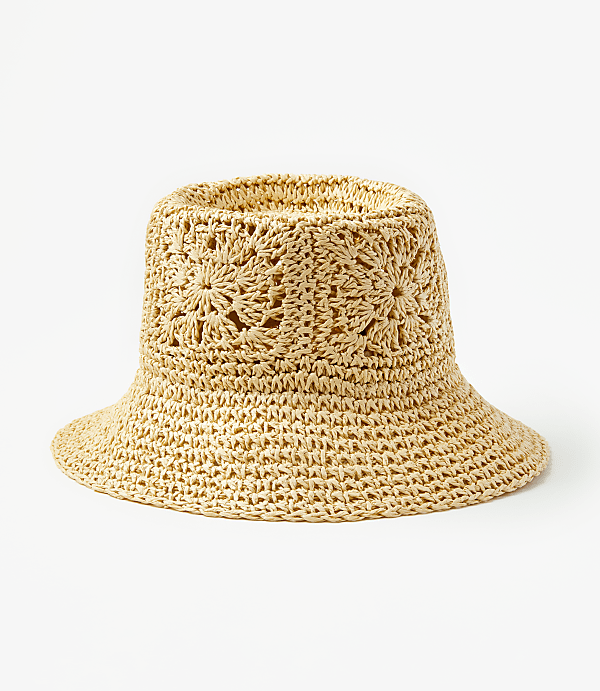 Crochet Straw Bucket Hat