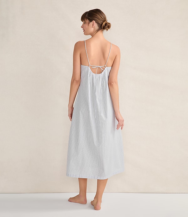 Haven Well Within Organic Cotton Poplin Delicate Stripe Sleep Dress