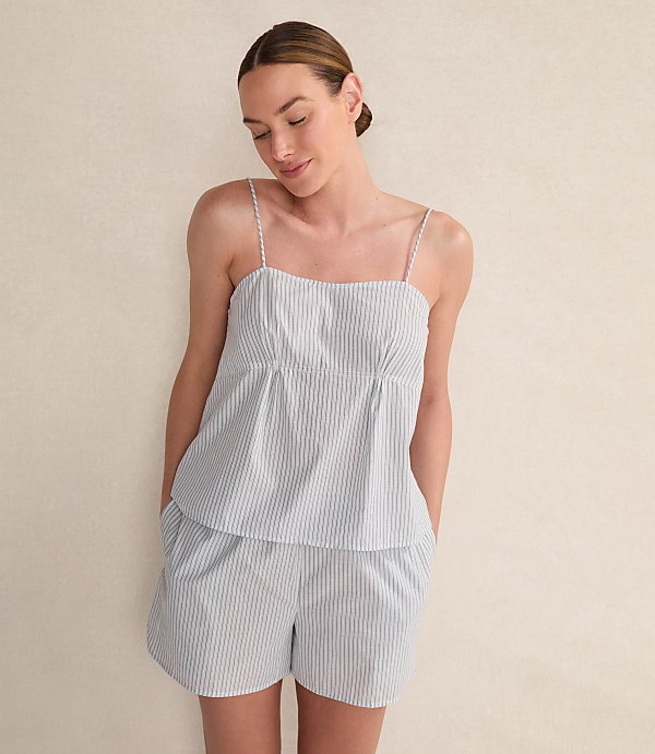 Haven Well Within Organic Cotton Poplin Delicate Stripe Sleep Set